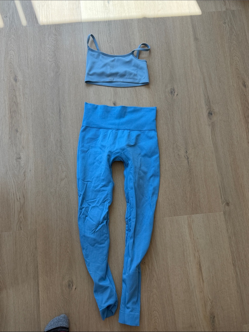 Set Active Small Seamless High-Waist Leggings in Light Blue